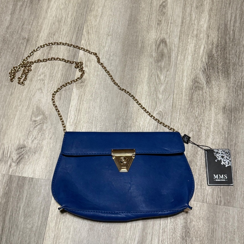 Royal‎ Blue Faux Leather Crossbody Chain Shoulder Bag Evening Party Purse